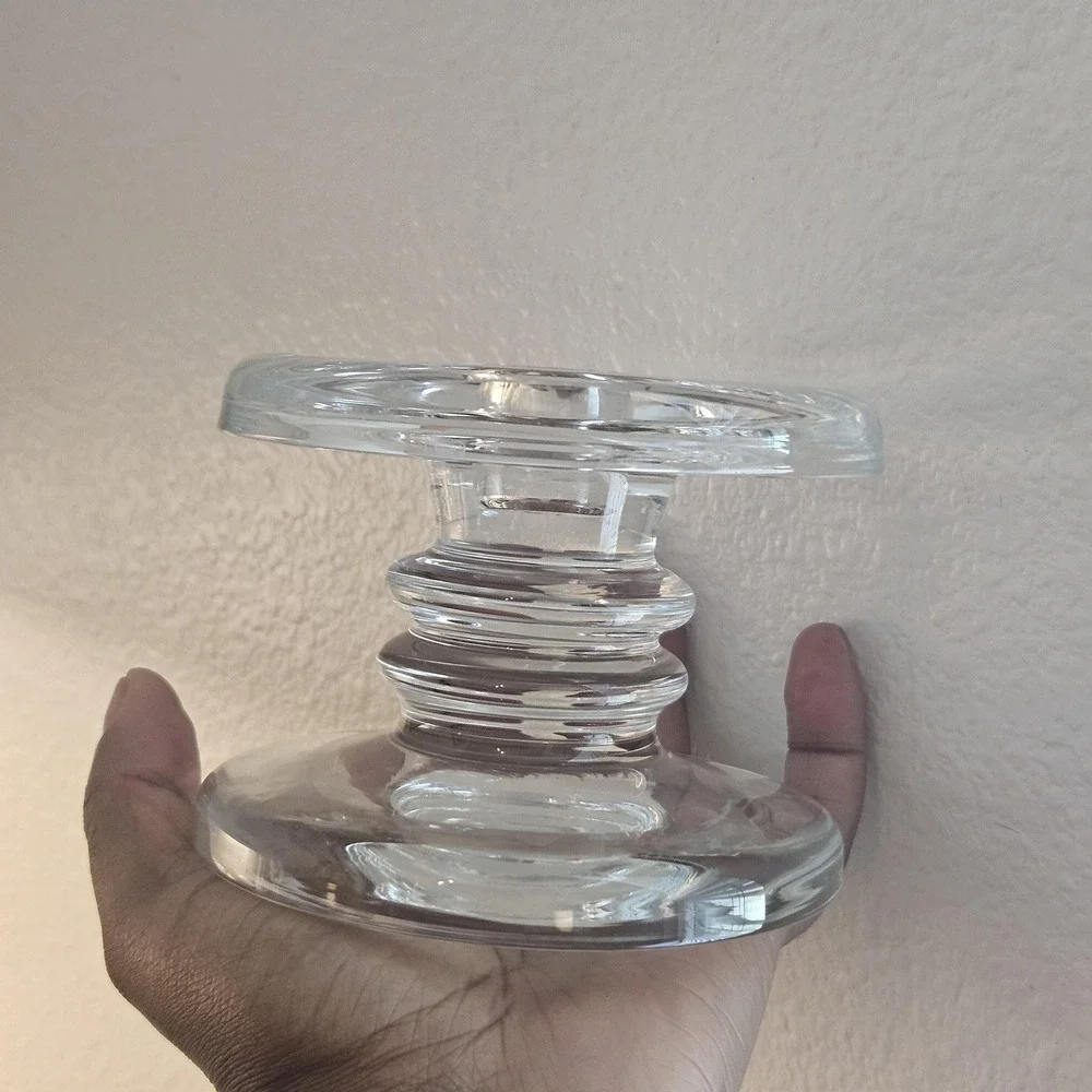 Elegant  minamilist Clear‎ Glass Candlestick Holder